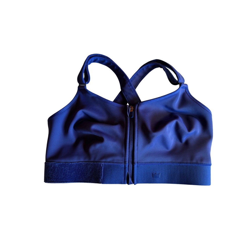 SHEFIT Ultimate Sports Bra Royal Blue High Impact Adjustable Zip Front 2Luxe